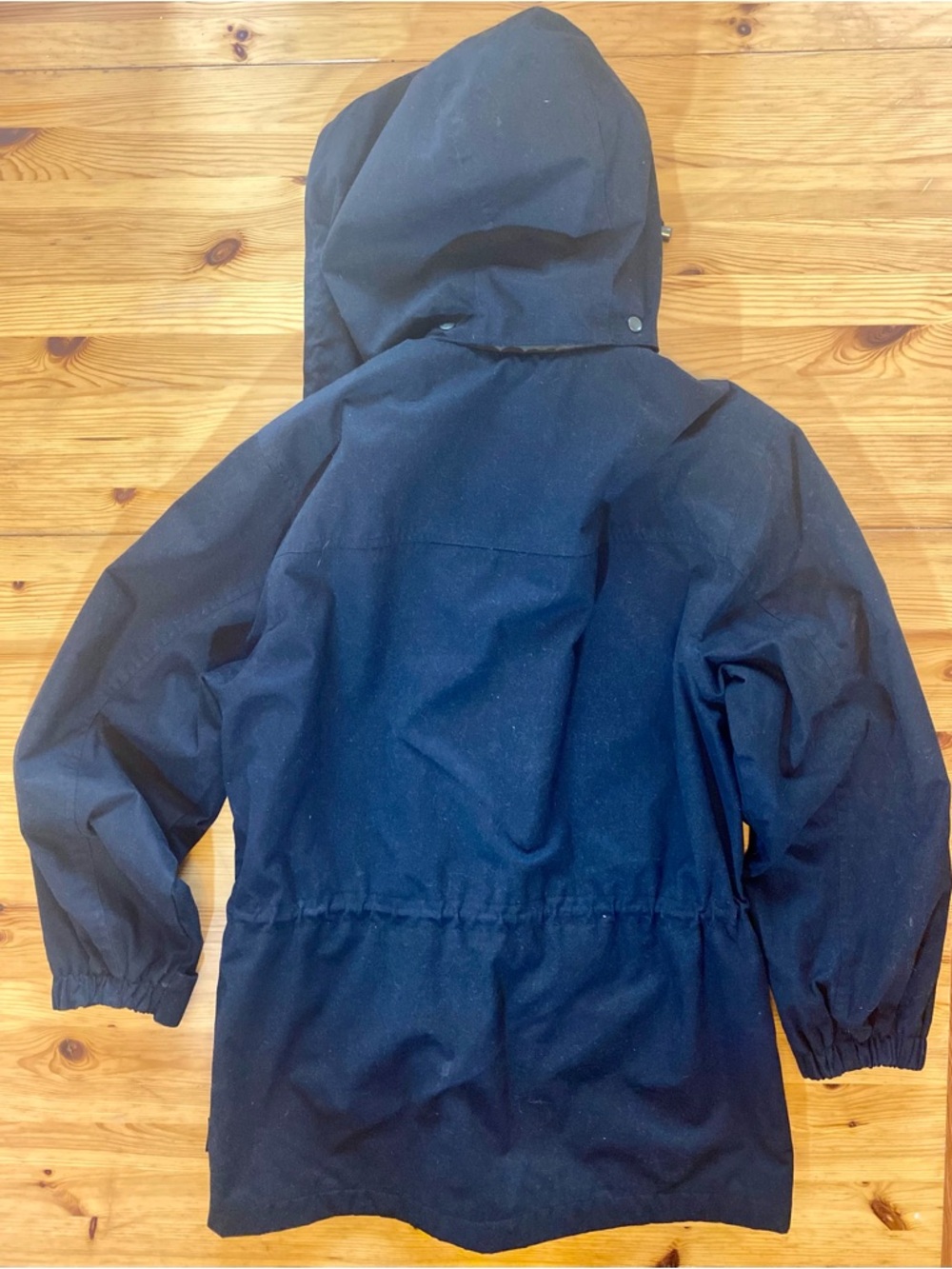 90s Pacific Trail Canvas Leather Outdoor Field Jacket with Hood in Black Size M - Picture 6 of 13
